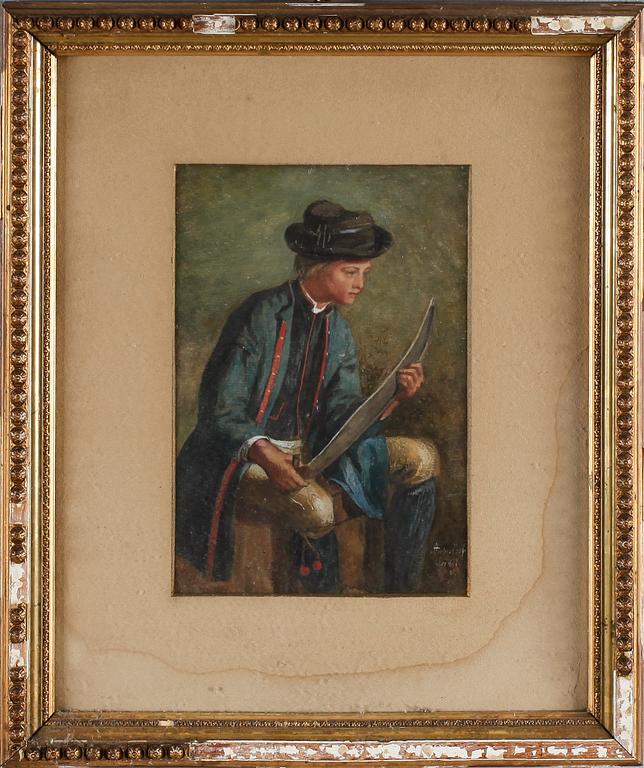 OIDENTIFERAD KONSTNÄR, akvarell, möjligen signerad Anders Ersson, Lerdal och daterad 98.