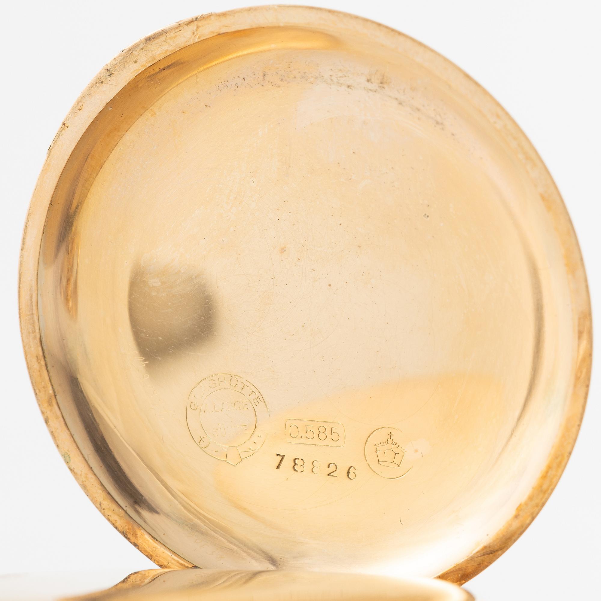 A. Lange & Söhne, Deutsche Uhrenfabrikation Glashütte, hunter, ca 1920.