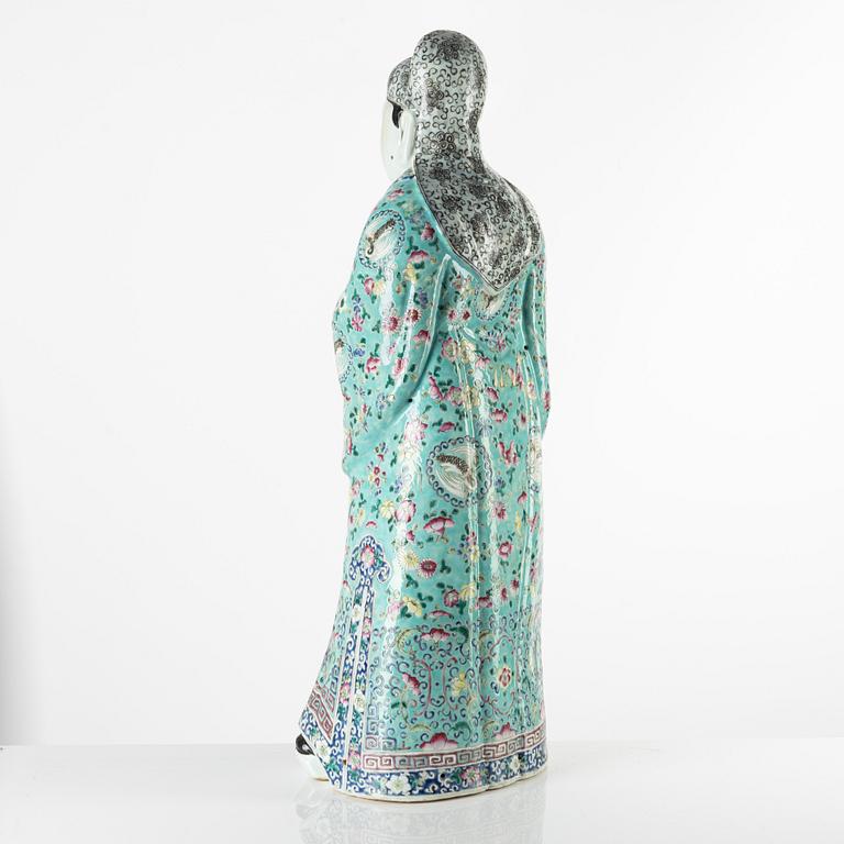 A large famille rose porcelain figure, China, 20th century.