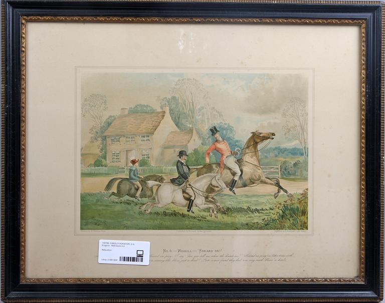 FÄRGLITOGRAFIER, 4 st, England, 1800-talets slut.