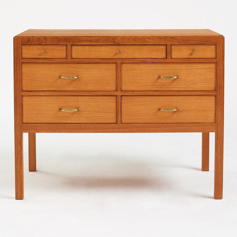 Carl-Axel Acking, a chest of drawers and wall mirror, for The Hotel Malmen, Svenska Möbelfabrikerna Bodafors, Sweden, 1940-50's.