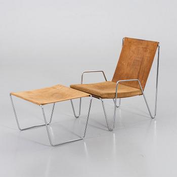 VERNER PANTON, a Fritz Hansen "Bachelor Chair" with stool, dated 67.