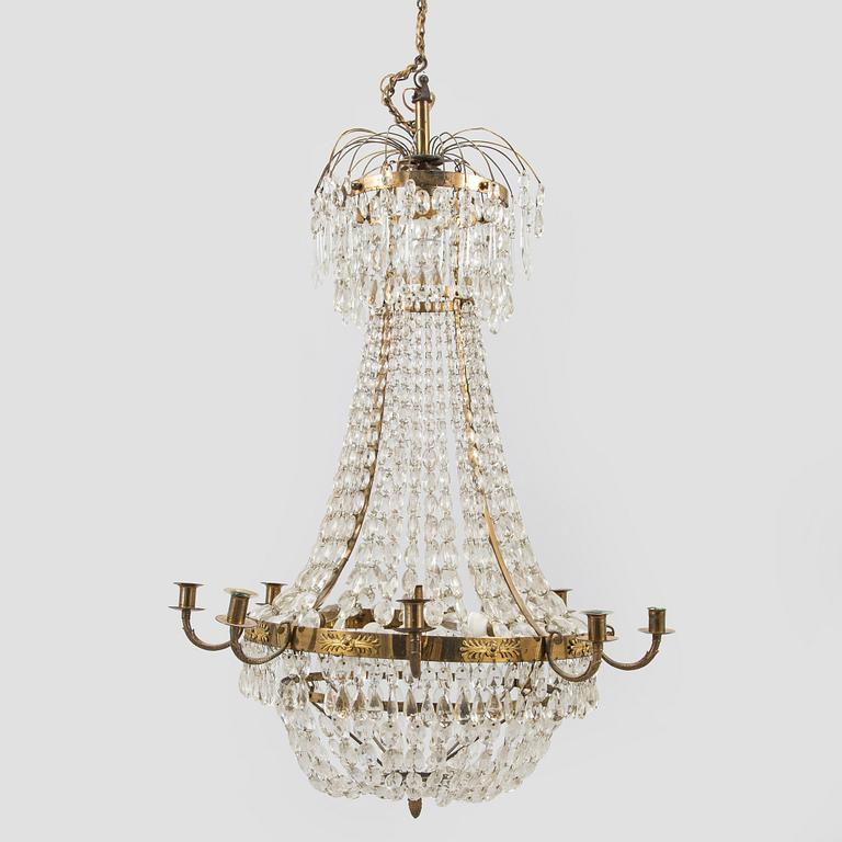 An Empire style chandelier, first half of the 20th century.