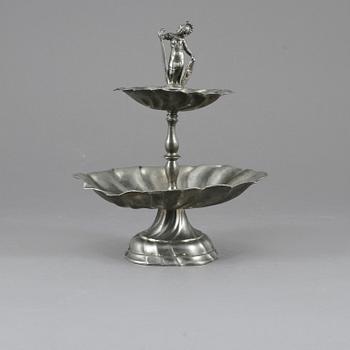KONFEKTSKÅL, tenn, möjligen Tyskalnd, 1800-tal.