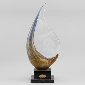 SKULPTUR, glas, Jim Johansson, Germano Padoan, Gränna glasbruk, signerad, sent 1900-tal.
