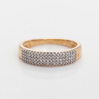 Ring, åttkantslipade diamanter, 14K guld.