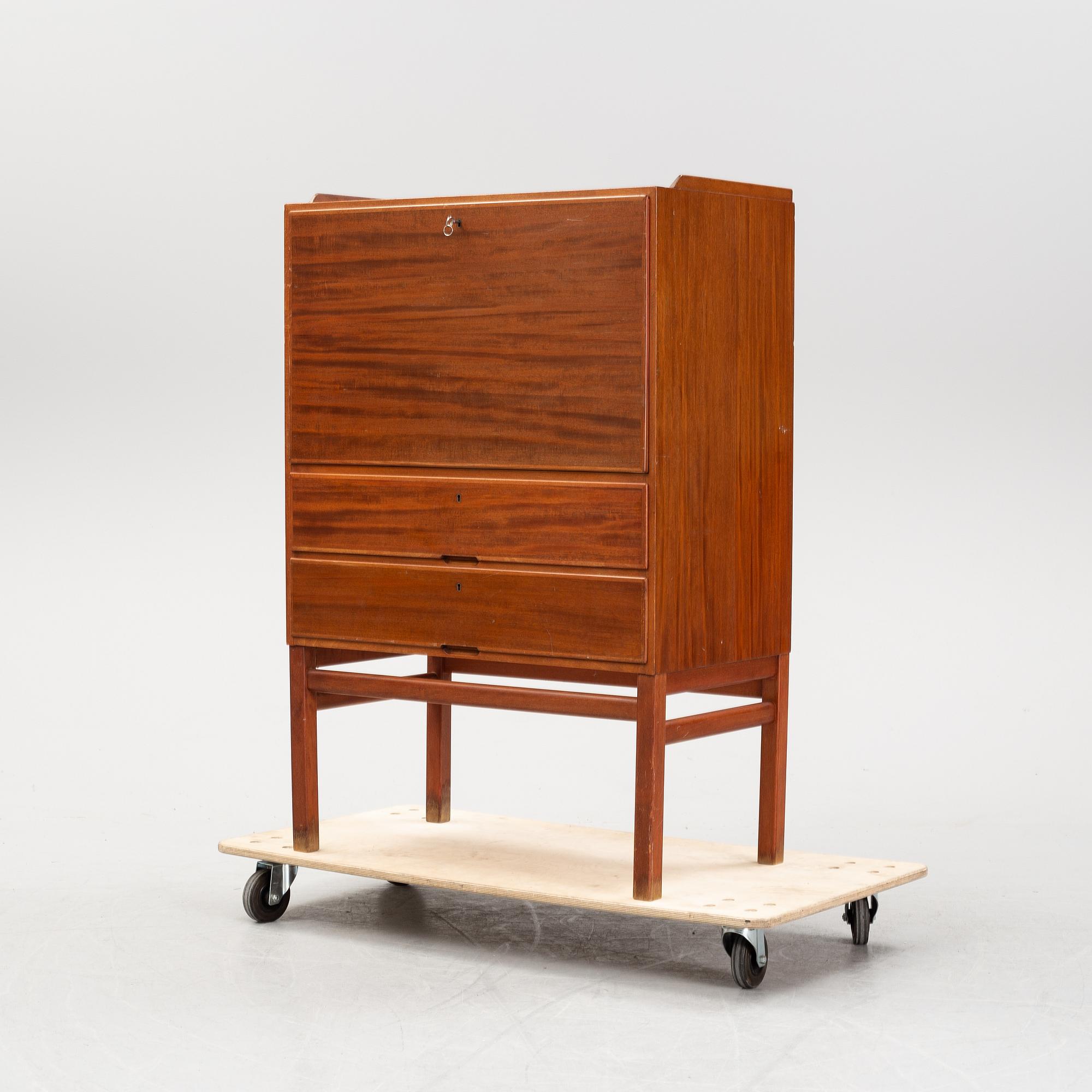 Axel Larsson, a mahogany secretaire, Svenska Möbelfabrikerna, Bodafors, 1940's/50's.