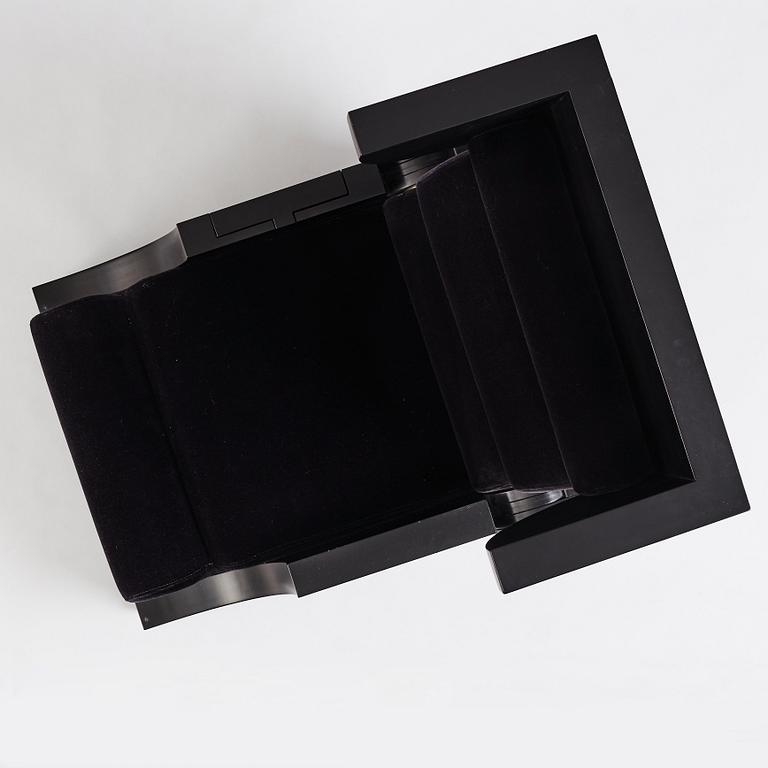 Alexander H Damsbo & Henrik Ingemann Nielsen, a "HC-Andersen Chair" armchair/table, ed. 3/49, Källemo, post 2005.