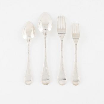 Cutlery, 24 pieces, silver, model 'Rosett', B Erlandsson, Kristianstad 1901.