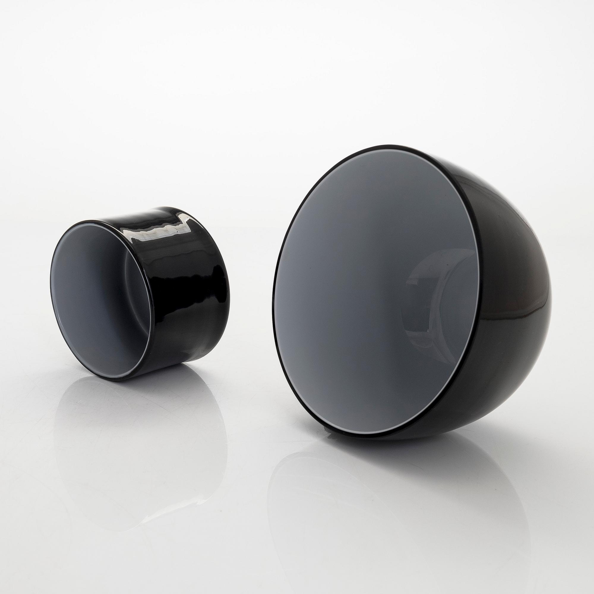 Nanny Still, A set of five mid 20th century service parts, "Black and White" for Riihimäki Glassworks.