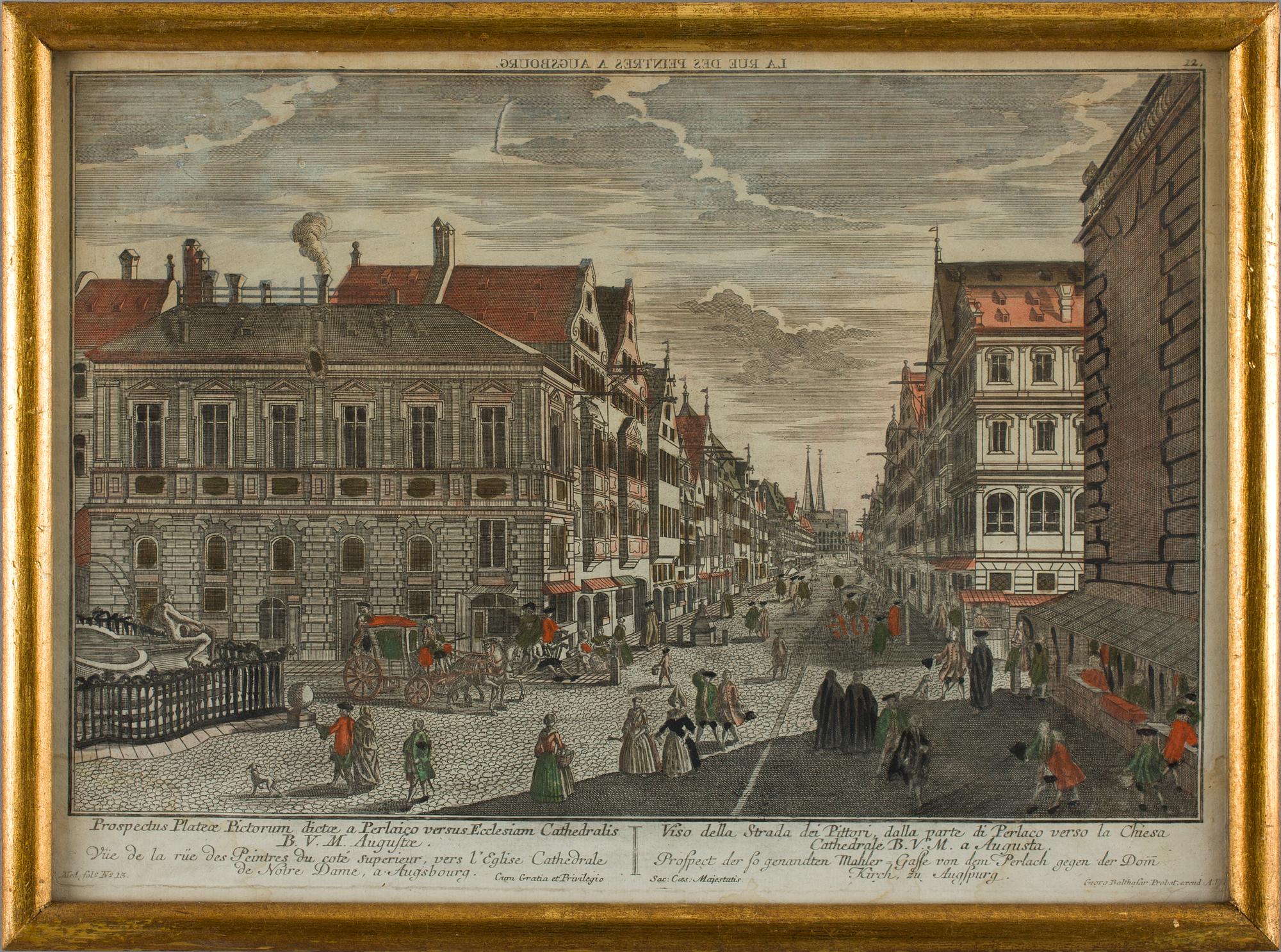 KOPPARSTICK, 5 st, handkolorerade. 1700-tal.