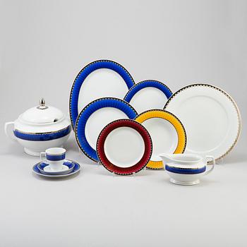 A set of 93 p, tableware. "Christineholm" or "Marianne Royal Blue", Millennium, design Sigvard Bernadotte, 21th century.