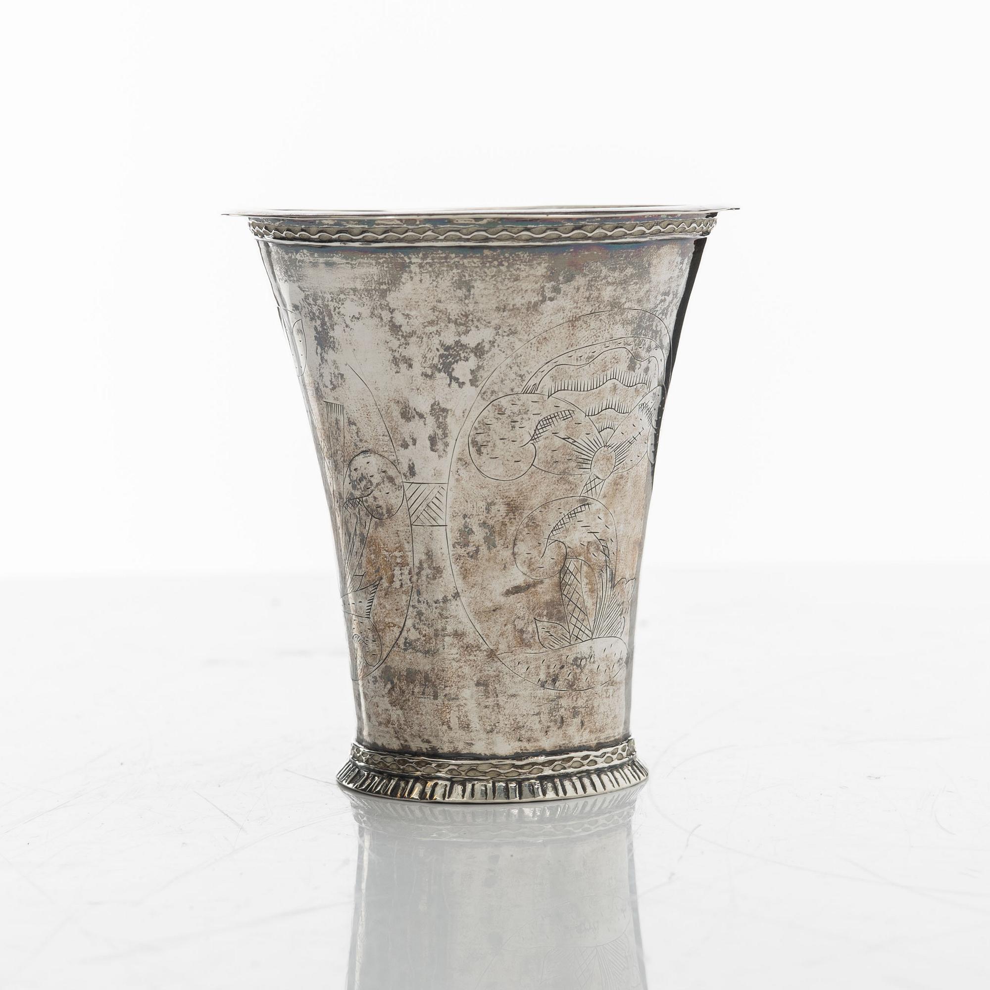 A Swedish silver beaker, mark of Berndt Halck, Halmstad 1763.