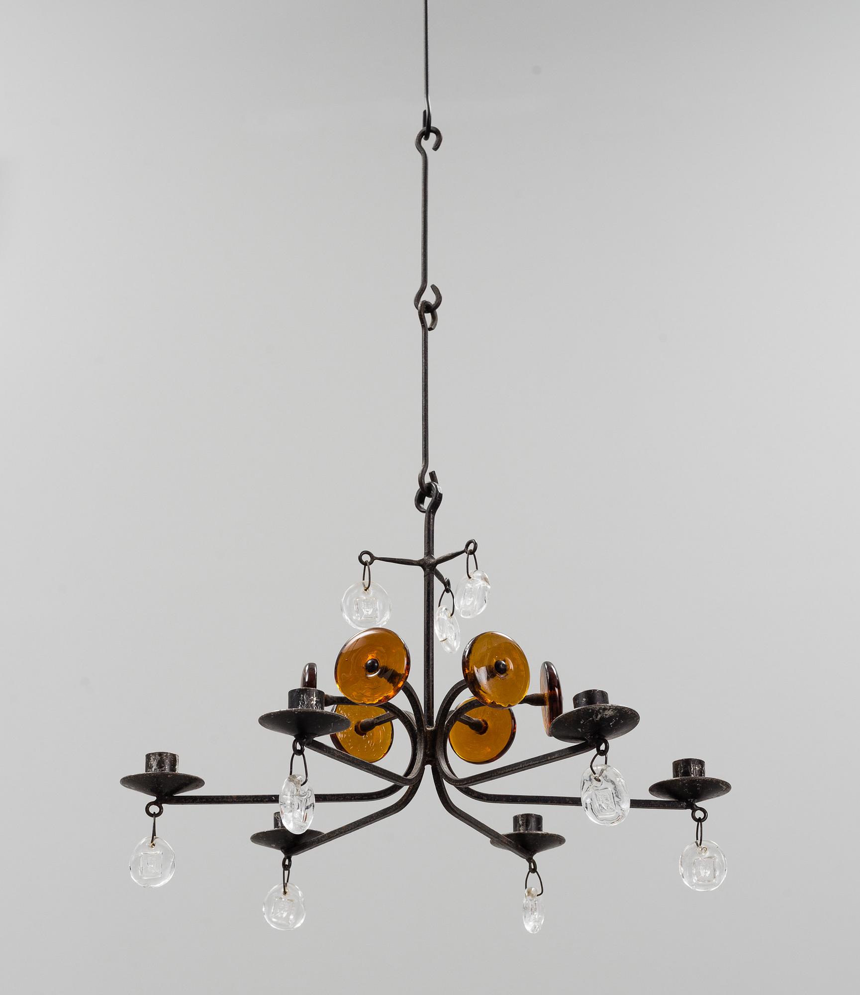 ERIK HÖGLUND, an iron and glass chandelier.