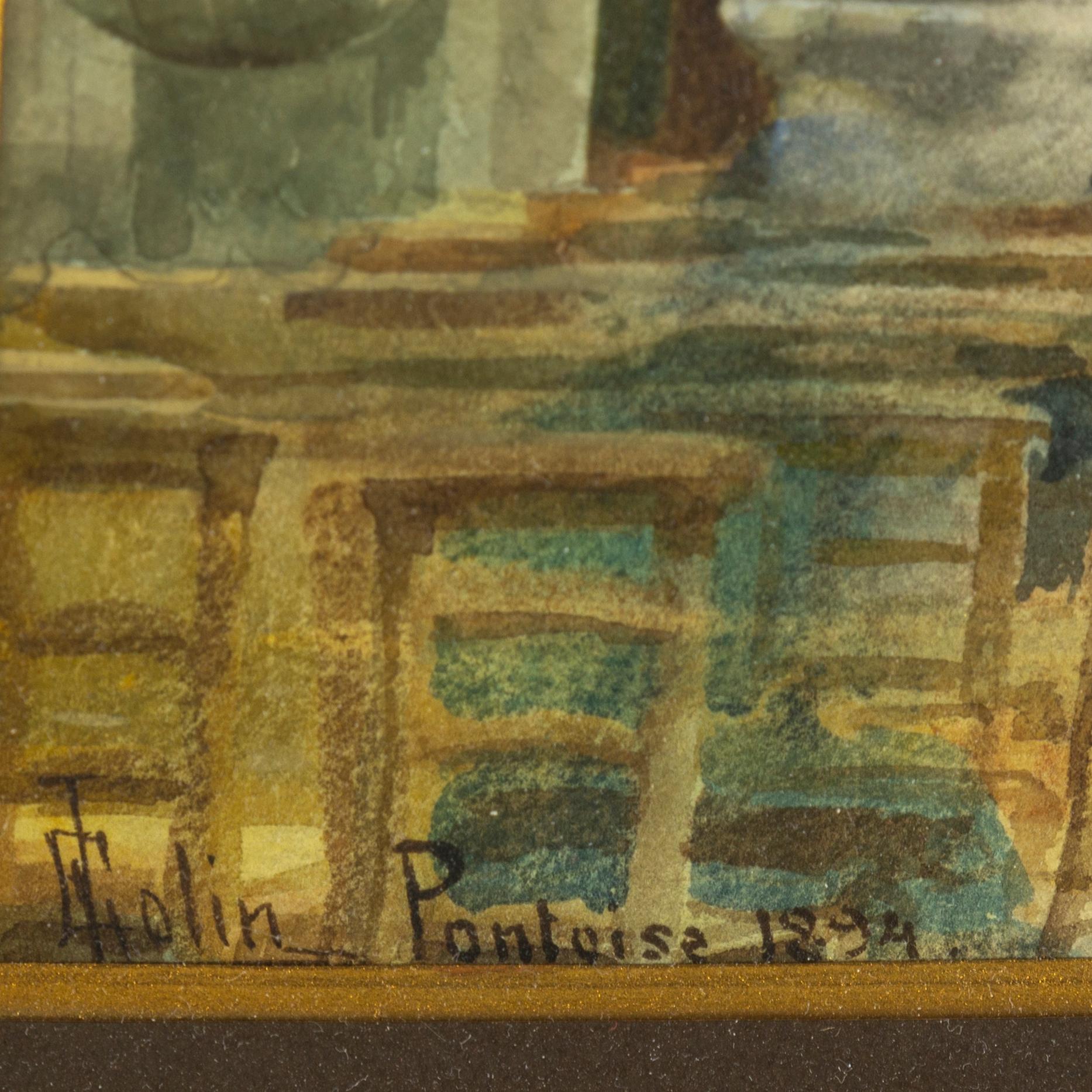 Ellen Jolin, akvarell, signerad och daterad Pontoise 1894.