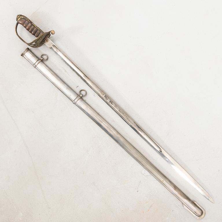 A British officer's sword, 1822 pattern, with scabbard.