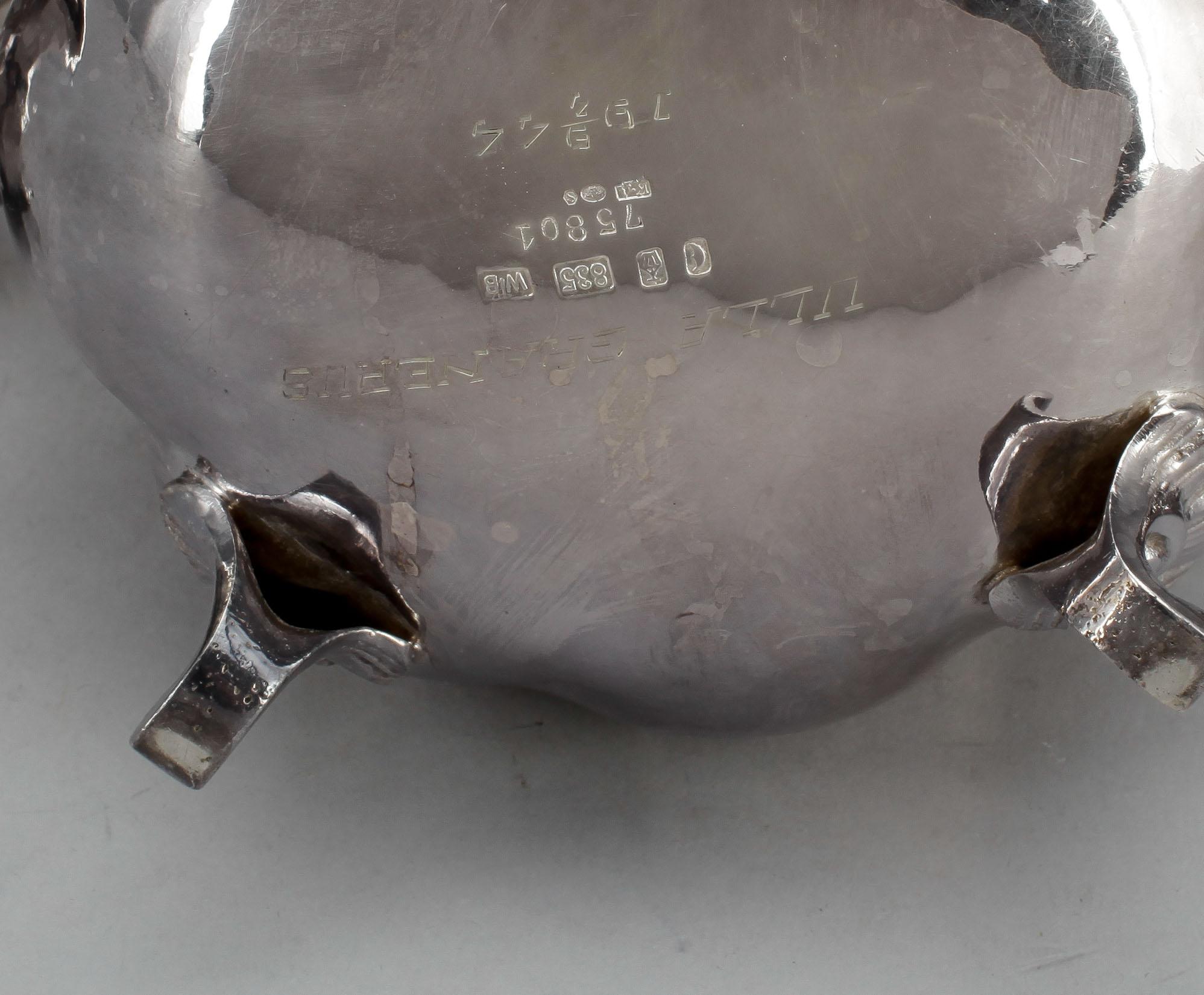 KAFFESERVIS, 3 delar, silver, svenska importstämplar, 1900-tal. Vikt: 907 gram.