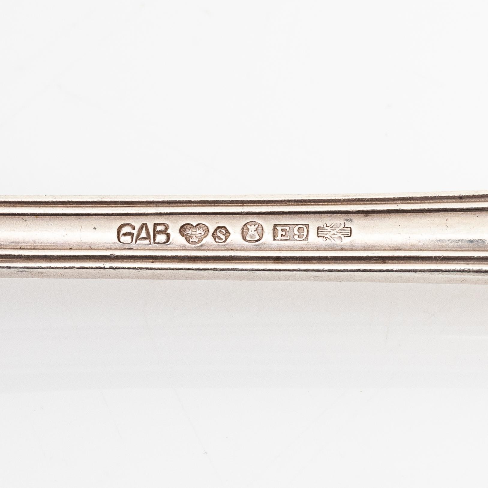 A 206-pieces Swedish silver cutlery set, model 'Olga', predominantly CG Hallberg, Stockholm, inclduing 1946.