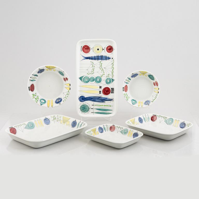 Marianne Westman, six "Picknick" serving dishes, Rörstrand, Sweden.