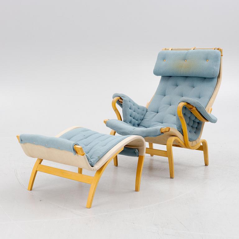 Bruno Mathsson, armchair with footstool, "Pernilla", DUX.