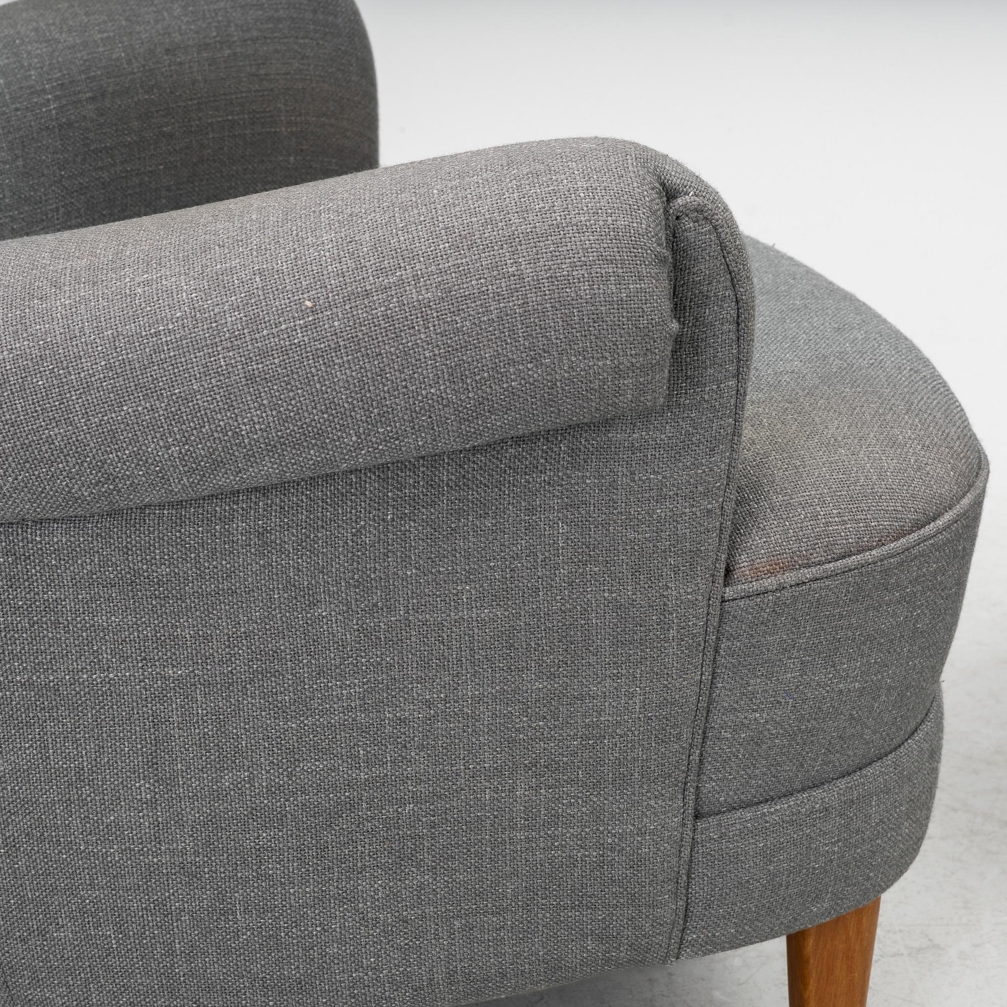 Carl Malmsten, armchair with footstool, "The Giant Toad", O. H. Sjögren, Tranås, 2014.