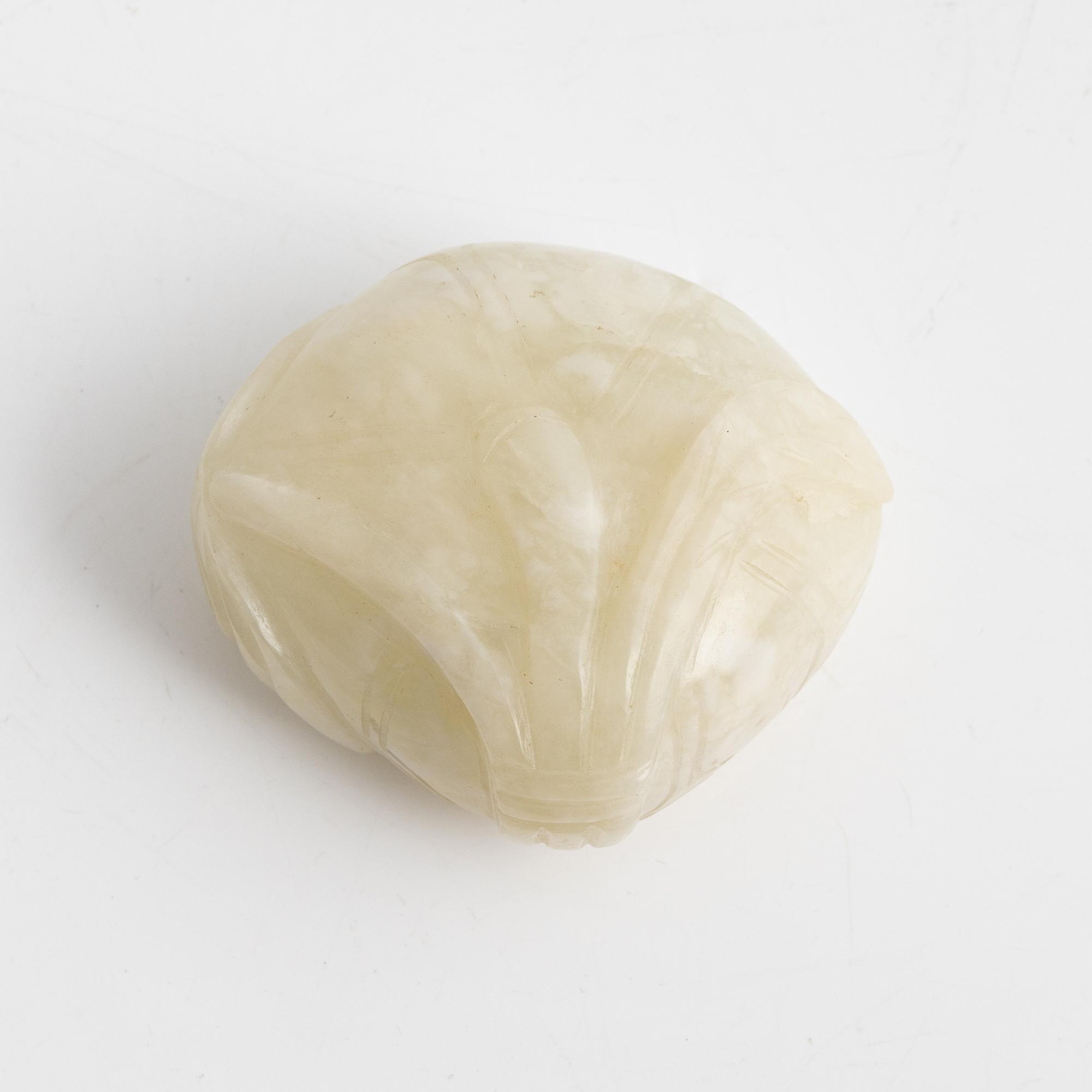 A Chinese jade brush pot, 20th century.