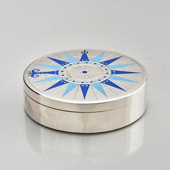 A Danish sterling silver box with lid, designed by Erik Herløw, company Anton Michelsen, Copenhagen ca 1950s.