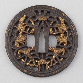Tsuba, 3 pieces, mumei, Japan, 19th century.