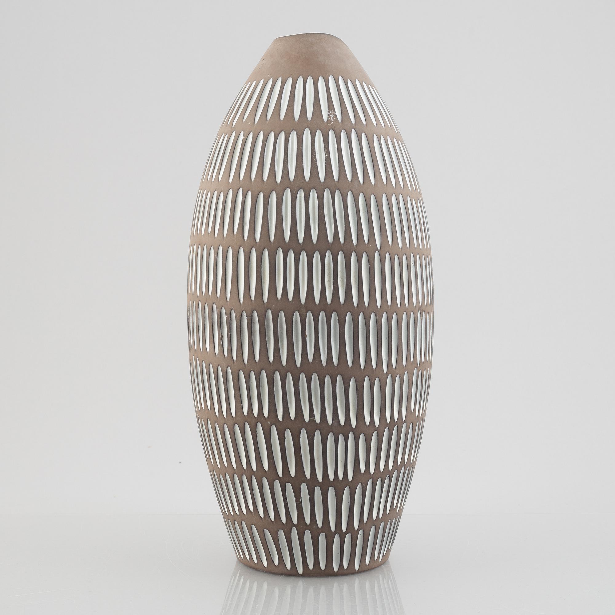 Ingrid Atterberg, floor vase, "Negro", Upsala Ekeby, 1953-1958.