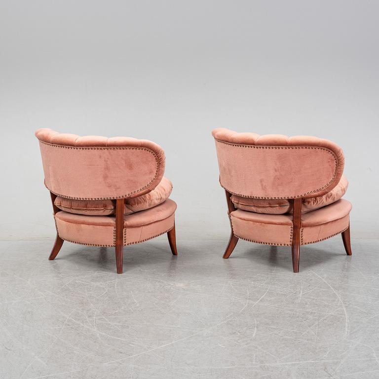 A pair of 'Schultz' lounge chairs by Otto Schulz for Jio, second half of the 20th Century.