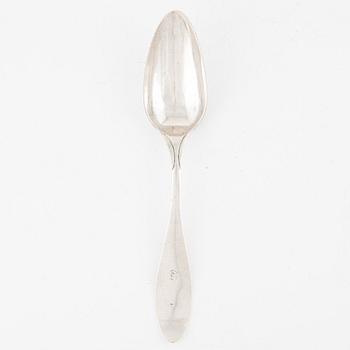 A Swedish Silver Spoon, rewarded at Börsjö Bruk 1823, mark of Lorenz Georg Weis, Norrköping 1823.