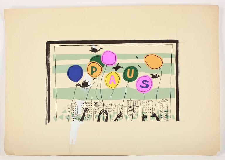 MAX GOLDSTEIN (MAGO), akvarellteckningar, kostymskisser och blyertsteckningar, ca 80 st, flertalet signerade o daterade.