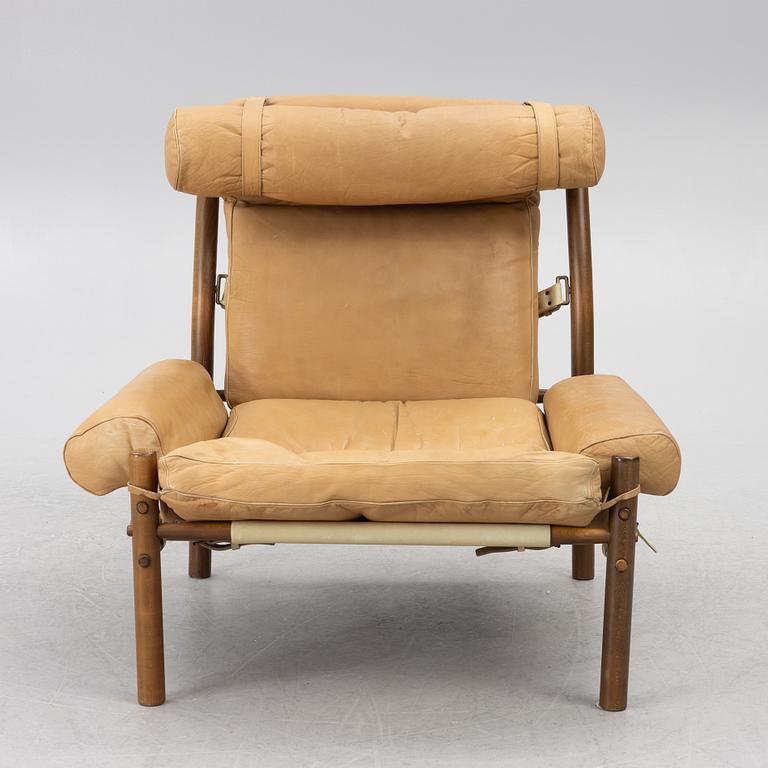 Arne Norell, Armchair with an ottoman, 'Inka', Norell Möbel AB, 1970s.