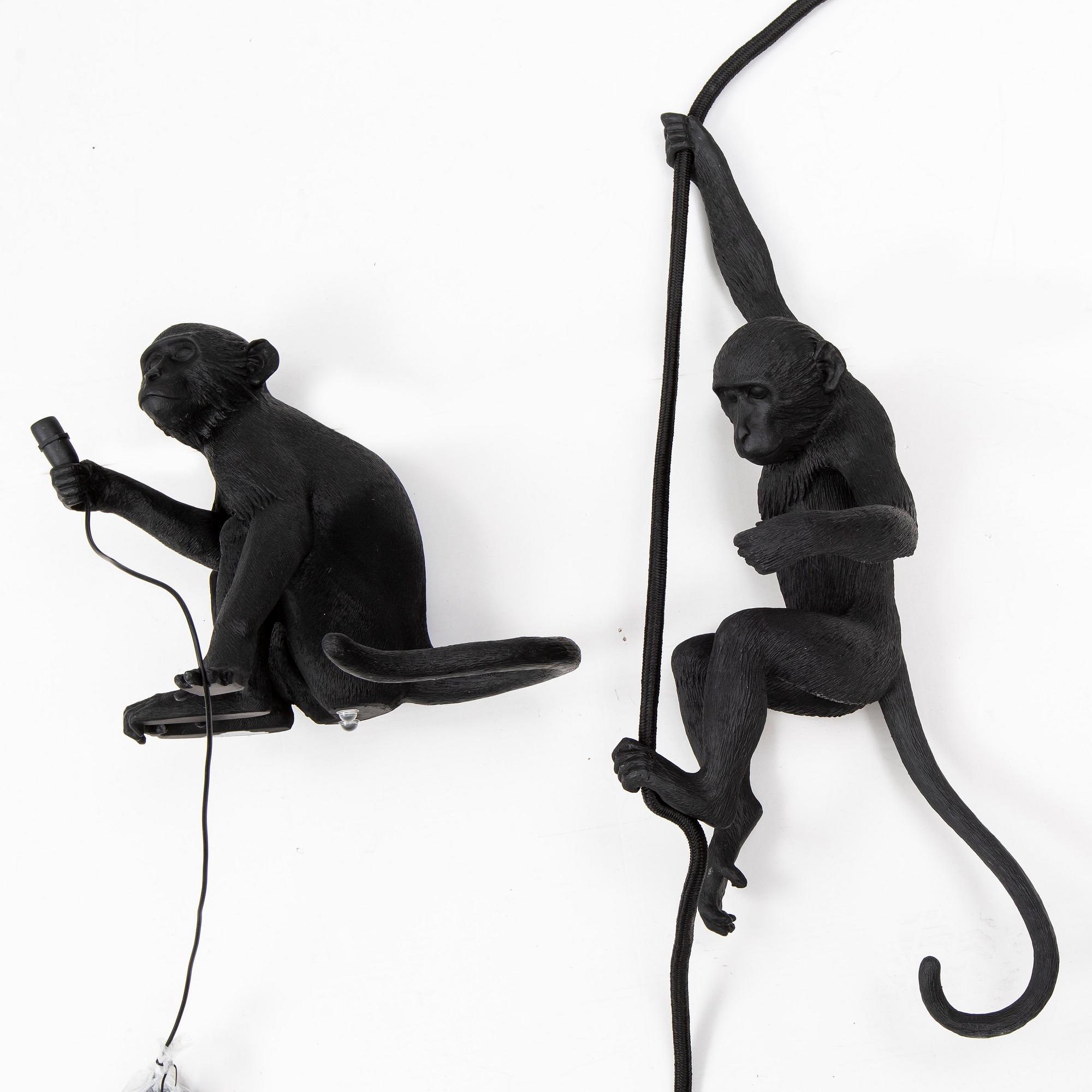 SELETTI, two Monkey lamps, design Marcantonio Raimondi Malerba.