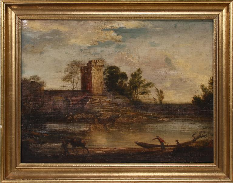 OKÄND KONSTNÄR, olja på uppfodrad duk, 1800-tal.