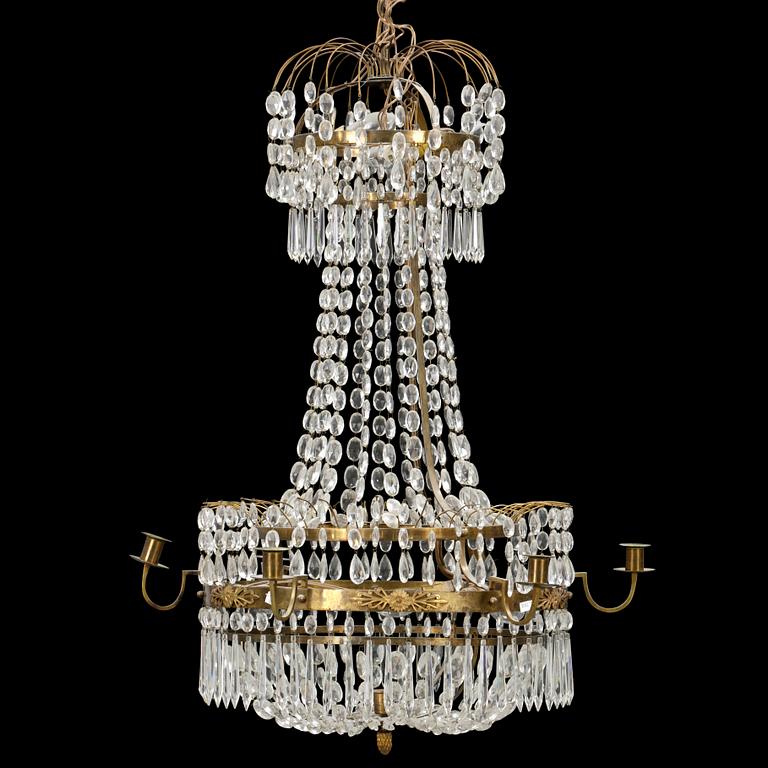 LJUSKRONA, gustaviansk stil, 1800-tal. Höjd ca 85cm.