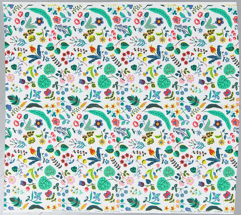 JOSEF FRANK, tyger, 2 st, "Honey" & "Milles Fleur", Firma Svenskt Tenn.