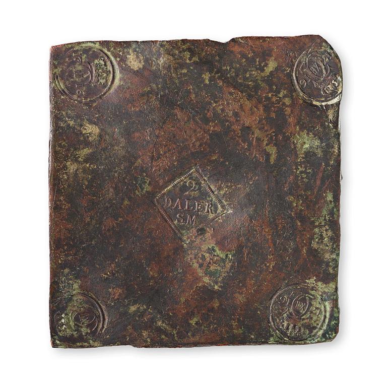 PLÅTMYNT, 2 daler silvermynt, Karl XII, 1716.