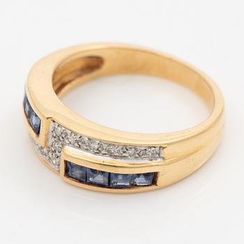 Ring, 18K gold with sapphires and diamonds.
