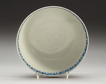 A blue and white bowl, Qing dynasty, 19th Century with Qianlong seal mark.