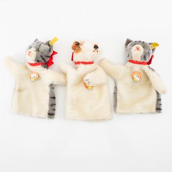 Hand puppets, 6 pcs, Steiff, Germany, second half of the 20th century.