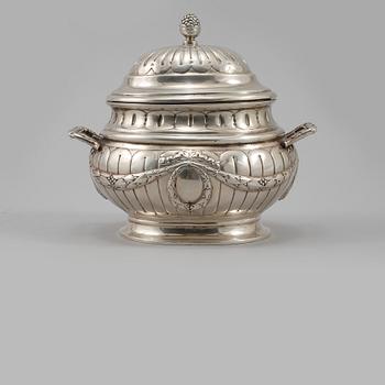 SOCKERSKRIN, silver, svenska samt oidentifierad stämpel, tidigt 1900-tal.