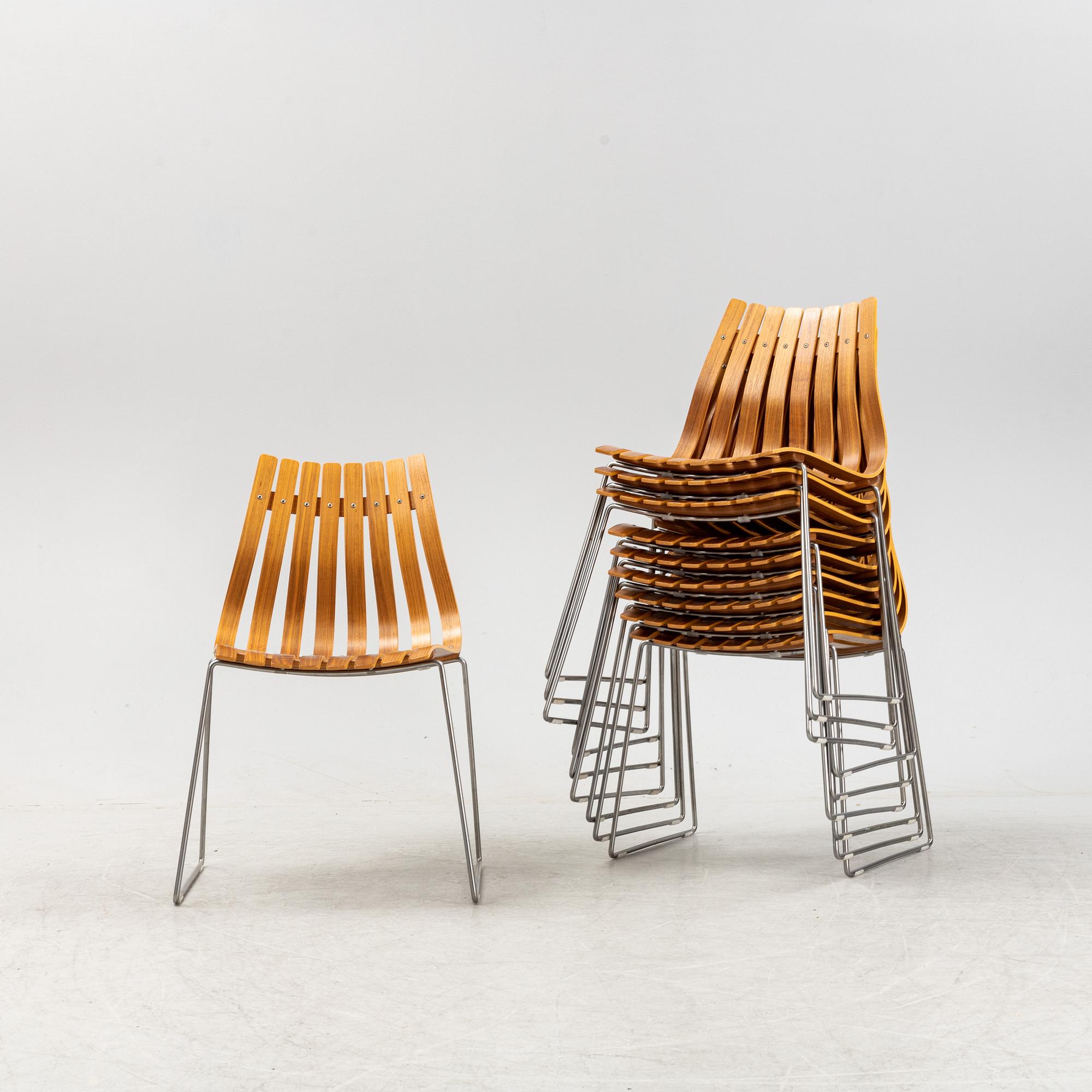 Hans Brattrud, stolar, 10 st, "Scandia Junior", Hove Möbler, Norge.