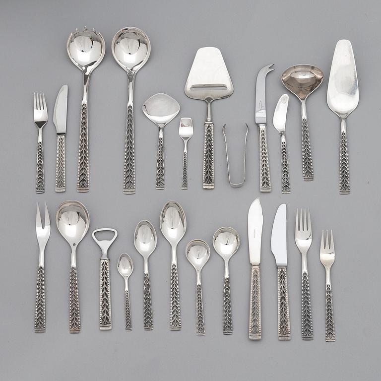 A 126-piece set of Norwegian silver cutlery.