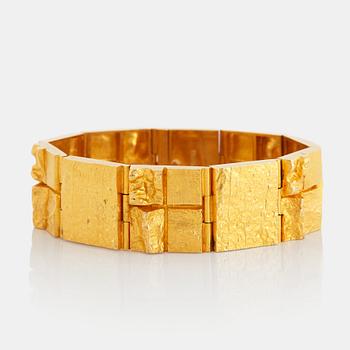 969. An 18K gold Lapponia bracelet "Quadrate forms" design Björn Weckström.