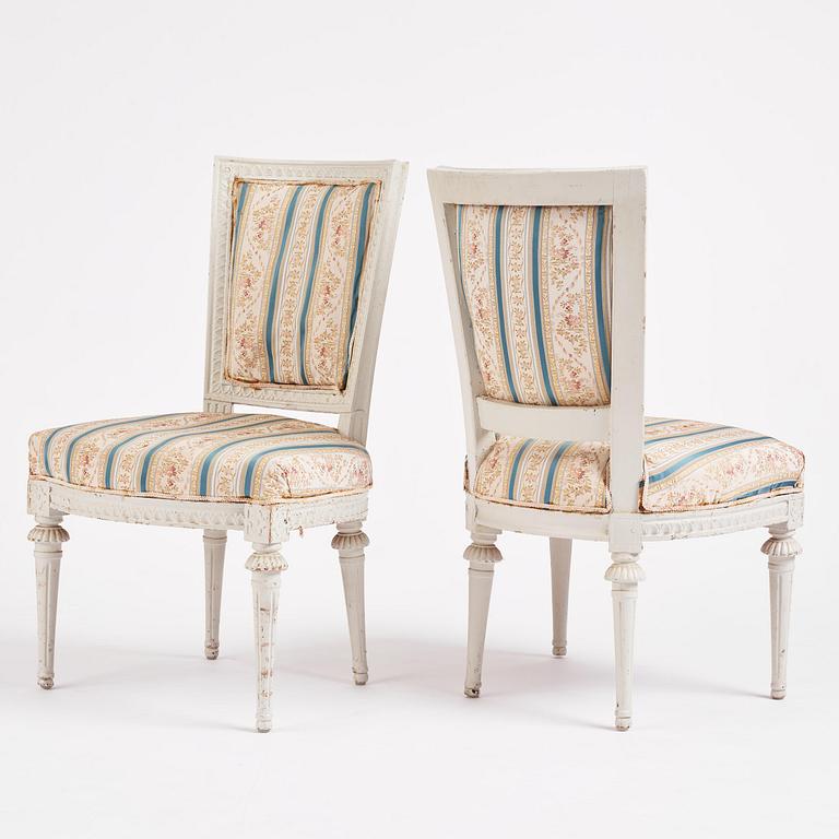 A set of six late Gustavian chairs by E. Ståhl (master in Stockholm 1794-1820).