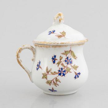 Tray with twelve creamers, porcelain, Limoges WG & Co, France.