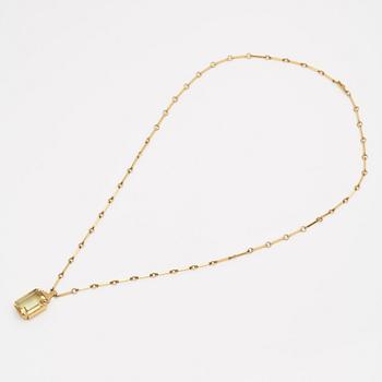 Wiwen Nilsson, an 18K gold necklace with a beryl pendant, Lund 1938.