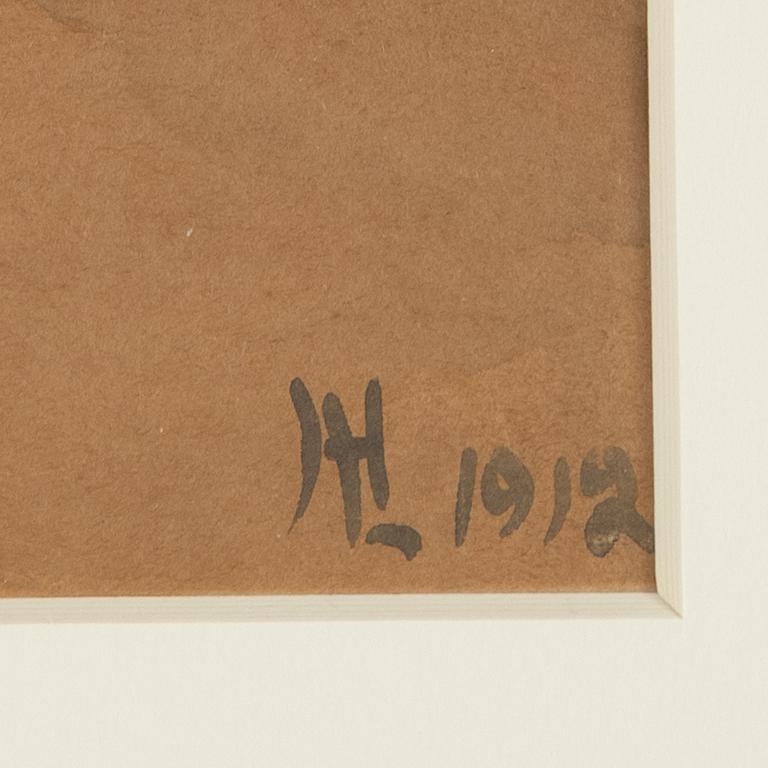 Harriet Löwenhjelm, watercolour, signed and dated 1912.