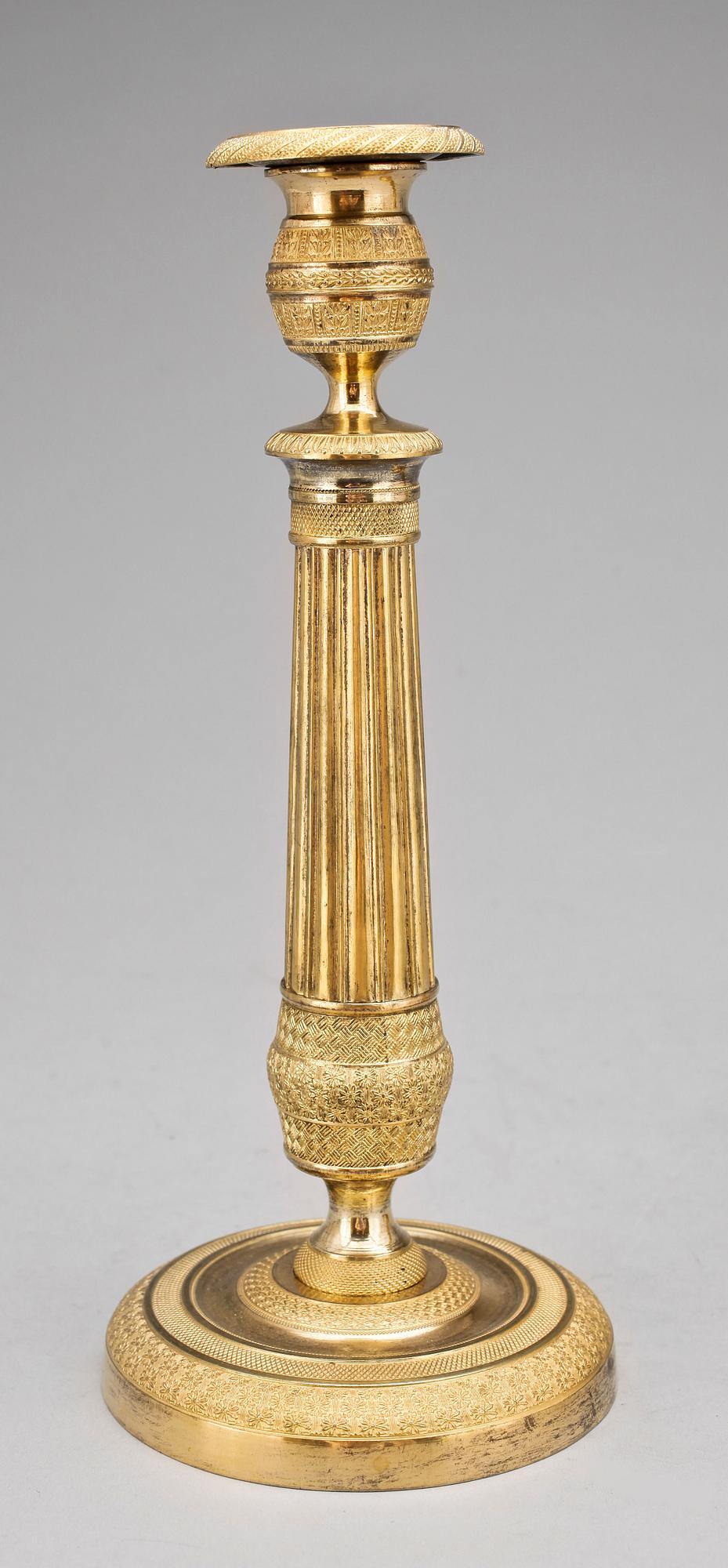 LJUSSTAKAR, ett par, senempire, 1800-talets första hälft.